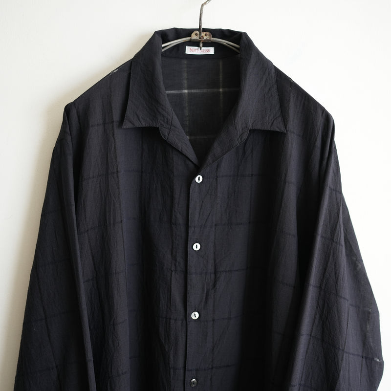 NICENESS LOW SLOPE SHIRT HAND CUT LATTICE FABLIC 