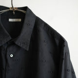 HEUGN COTTON LINEN JAQUARD DOT SHIRT "Alf"