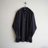 HEUGN LINEN COTTON SILK JQUARD STRIPE SHIRT "Morris"