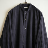 HEUGN LINEN COTTON SILK JQUARD STRIPE SHIRT "Morris"