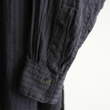 HEUGN LINEN COTTON SILK JQUARD STRIPE SHIRT "Morris"