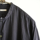 HEUGN LINEN COTTON SILK JQUARD STRIPE SHIRT "Morris"