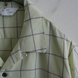 ANCELLM Rayon Check Open Collar Shirt MINT