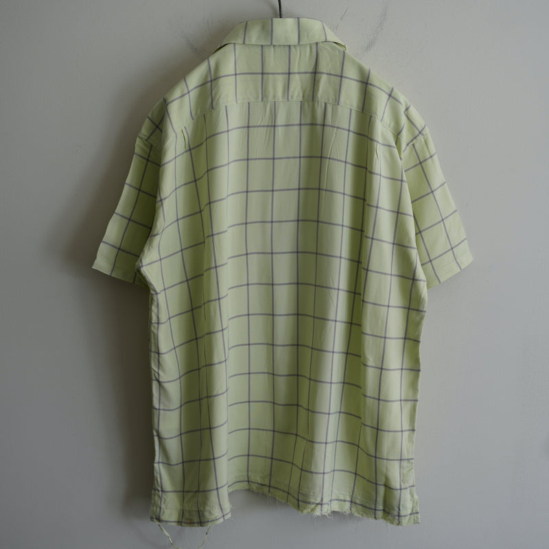 ANCELLM Rayon Check Open Collar Shirt MINT