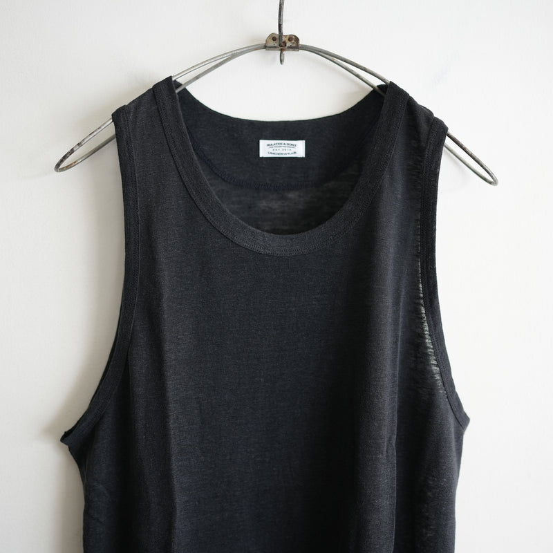 25SS MAATEE&SONS SILK 天竺TANK TOP black2 MAATEE&SONS LINEN 天竺 TANK TOP BLK – RASSEMBLE