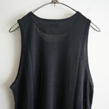 MAATEE&SONS LINEN 天竺 TANK TOP BLK