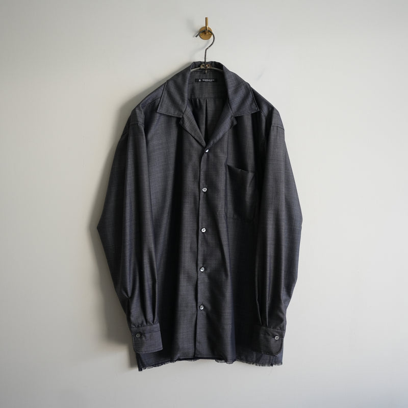 MAATEE&SONS H WOOL/SILK OPEN COLLAR FRINGE SHIRT – RASSEMBLE