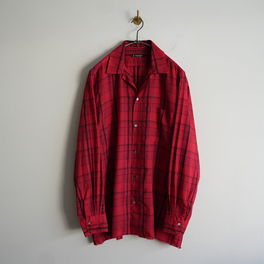 MAATEE&SONS H WOOL OPEN COLLAR FRINGE SHIRT RED – RASSEMBLE
