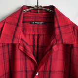 MAATEE&SONS H WOOL OPEN COLLAR FRINGE SHIRT RED
