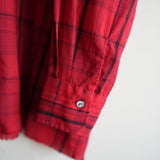 MAATEE&SONS H WOOL OPEN COLLAR FRINGE SHIRT RED
