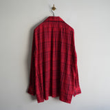 MAATEE&SONS H WOOL OPEN COLLAR FRINGE SHIRT RED