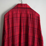 MAATEE&SONS H WOOL OPEN COLLAR FRINGE SHIRT RED