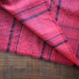 MAATEE&SONS H WOOL OPEN COLLAR FRINGE SHIRT RED