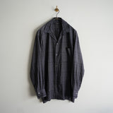 MAATEE&SONS H WOOL OPEN COLLAR FRINGE SHIRT CHARCOAL