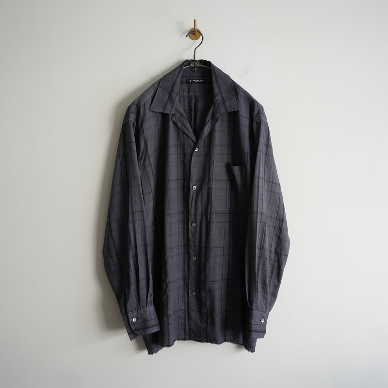 MAATEE&SONS H WOOL OPEN COLLAR FRINGE SHIRT CHARCOAL – RASSEMBLE