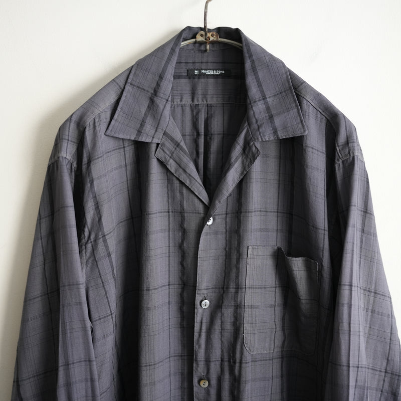 MAATEE&SONS H WOOL OPEN COLLAR FRINGE SHIRT CHARCOAL – RASSEMBLE