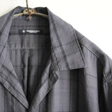 MAATEE&SONS H WOOL OPEN COLLAR FRINGE SHIRT CHARCOAL