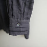 MAATEE&SONS H WOOL OPEN COLLAR FRINGE SHIRT CHARCOAL