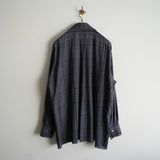 MAATEE&SONS H WOOL OPEN COLLAR FRINGE SHIRT CHARCOAL