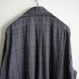 MAATEE&SONS H WOOL OPEN COLLAR FRINGE SHIRT CHARCOAL