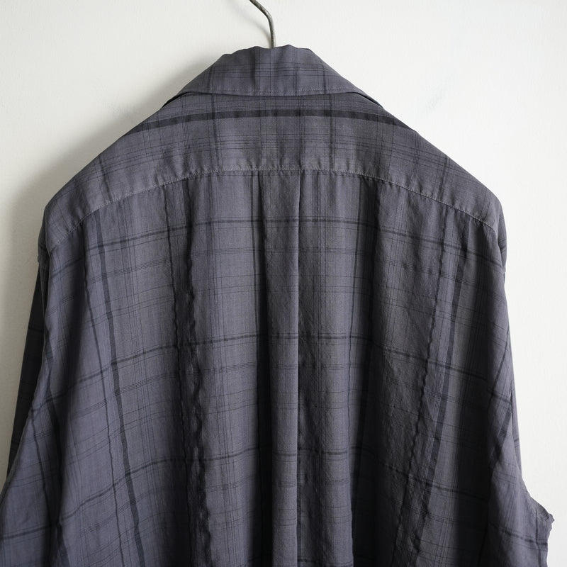 MAATEE&SONS H WOOL OPEN COLLAR FRINGE SHIRT CHARCOAL – RASSEMBLE