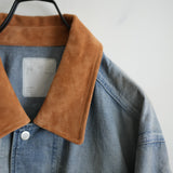ANCELLM AGING DENIM HALF JACKET