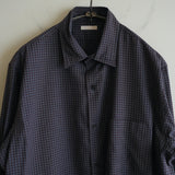 ULTERIOR COTTON WOOL CHECKED TWILL SHIRT