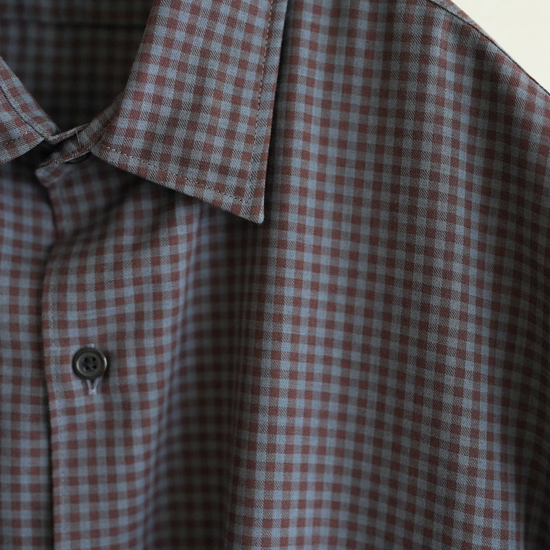 ULTERIOR COTTON WOOL CHECKED TWILL SHIRT