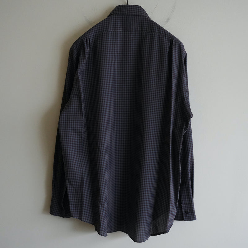 ULTERIOR COTTON WOOL CHECKED TWILL SHIRT