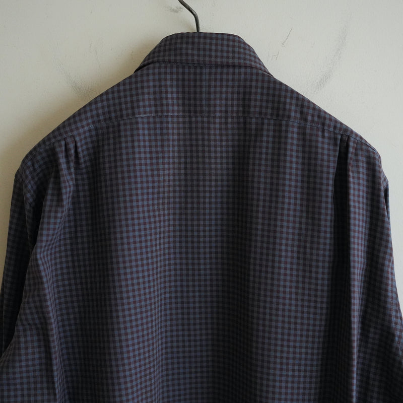 ULTERIOR COTTON WOOL CHECKED TWILL SHIRT