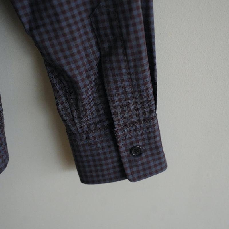 ULTERIOR COTTON WOOL CHECKED TWILL SHIRT