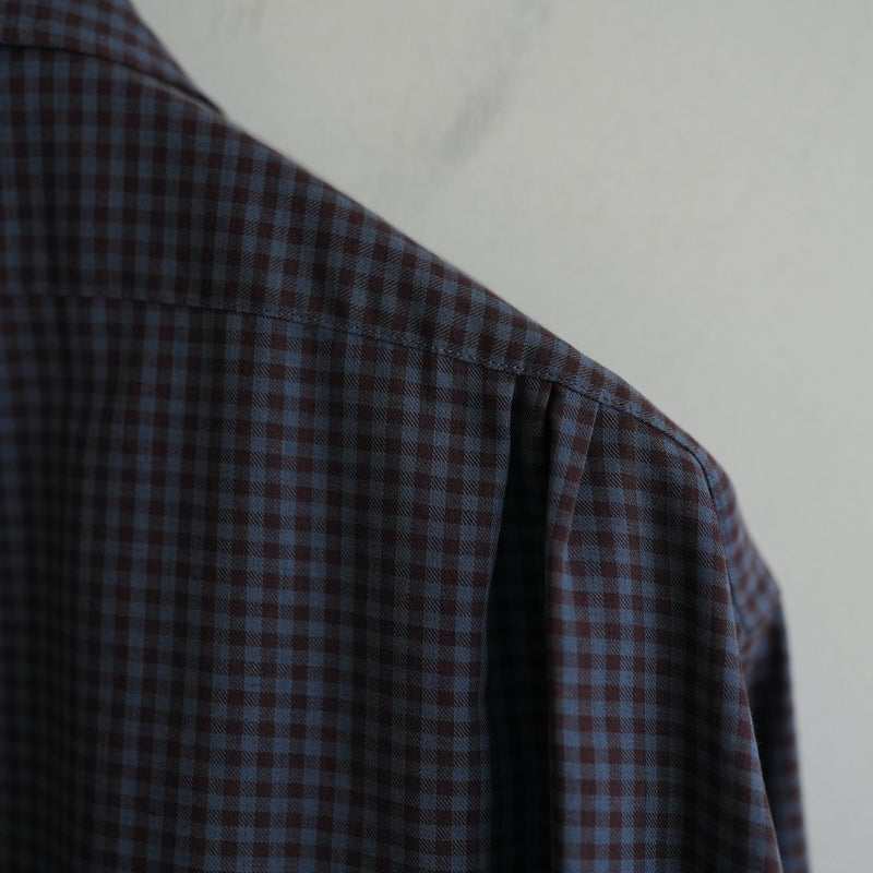 ULTERIOR COTTON WOOL CHECKED TWILL SHIRT