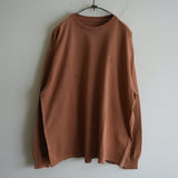 ANCELLM EMBROIDERY DYED LS T-SHIRT TERRACOTTA