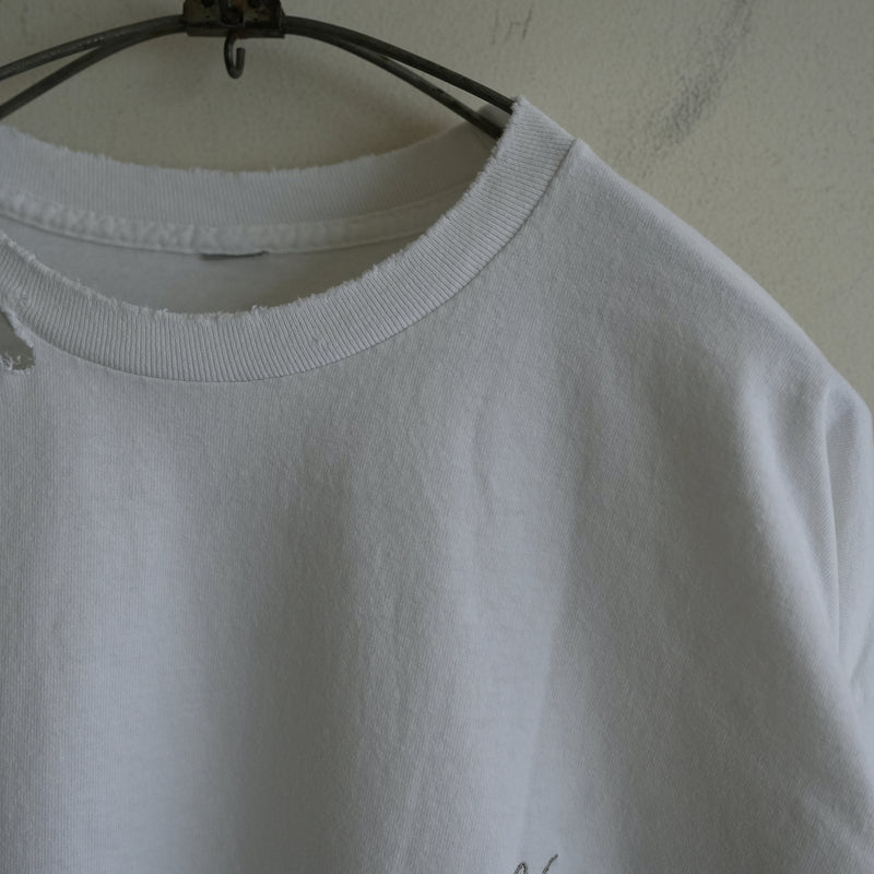 ANCELLM EMBROIDERY DYED LS T-SHIRT WHITE