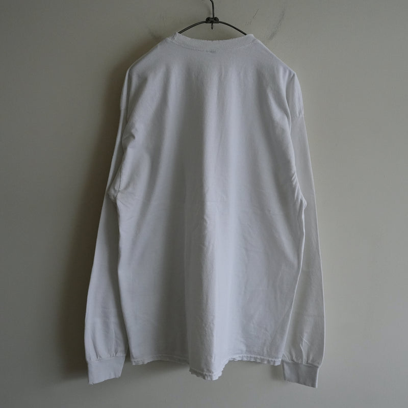 ANCELLM EMBROIDERY DYED LS T-SHIRT WHITE