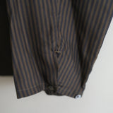 HEUGN STRIPE PRINT SILK OPEN COLLAR SHIRT "Ellis"