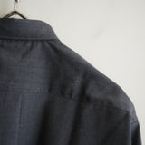 COMME des GARCONS SHIRT FOREVER SHAPE1 WIDE CLASSIC SHIRT WOOL PLAIN CHARCOAL