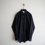 COMME des GARCONS SHIRT FOREVER SHAPE1 WIDE CLASSIC SHIRT WOOL PLAIN NAVY