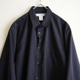 COMME des GARCONS SHIRT FOREVER SHAPE1 WIDE CLASSIC SHIRT WOOL PLAIN NAVY