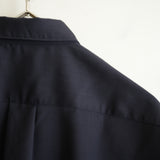 COMME des GARCONS SHIRT FOREVER SHAPE1 WIDE CLASSIC SHIRT WOOL PLAIN NAVY