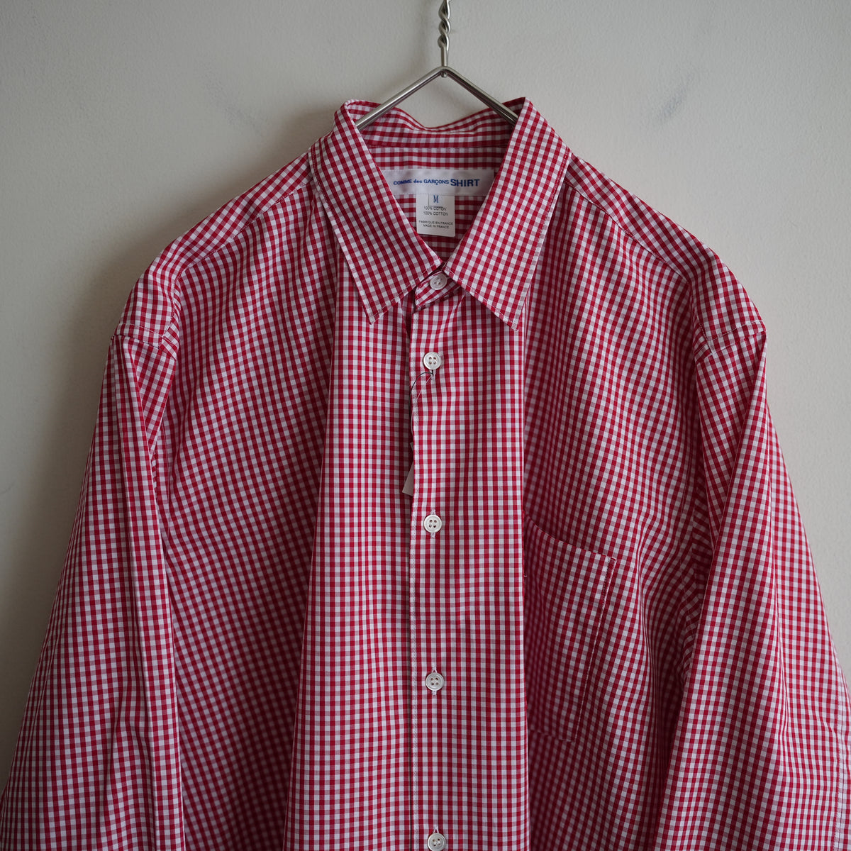 COMME des GARCONS SHIRT FOREVER SHAPE1 WIDE CLASSIC SHIRT CHECK3 RED