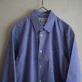 COMME des GARCONS SHIRT FOREVER SHAPE1 WIDE CLASSIC SHIRT CHECK3 BLUE