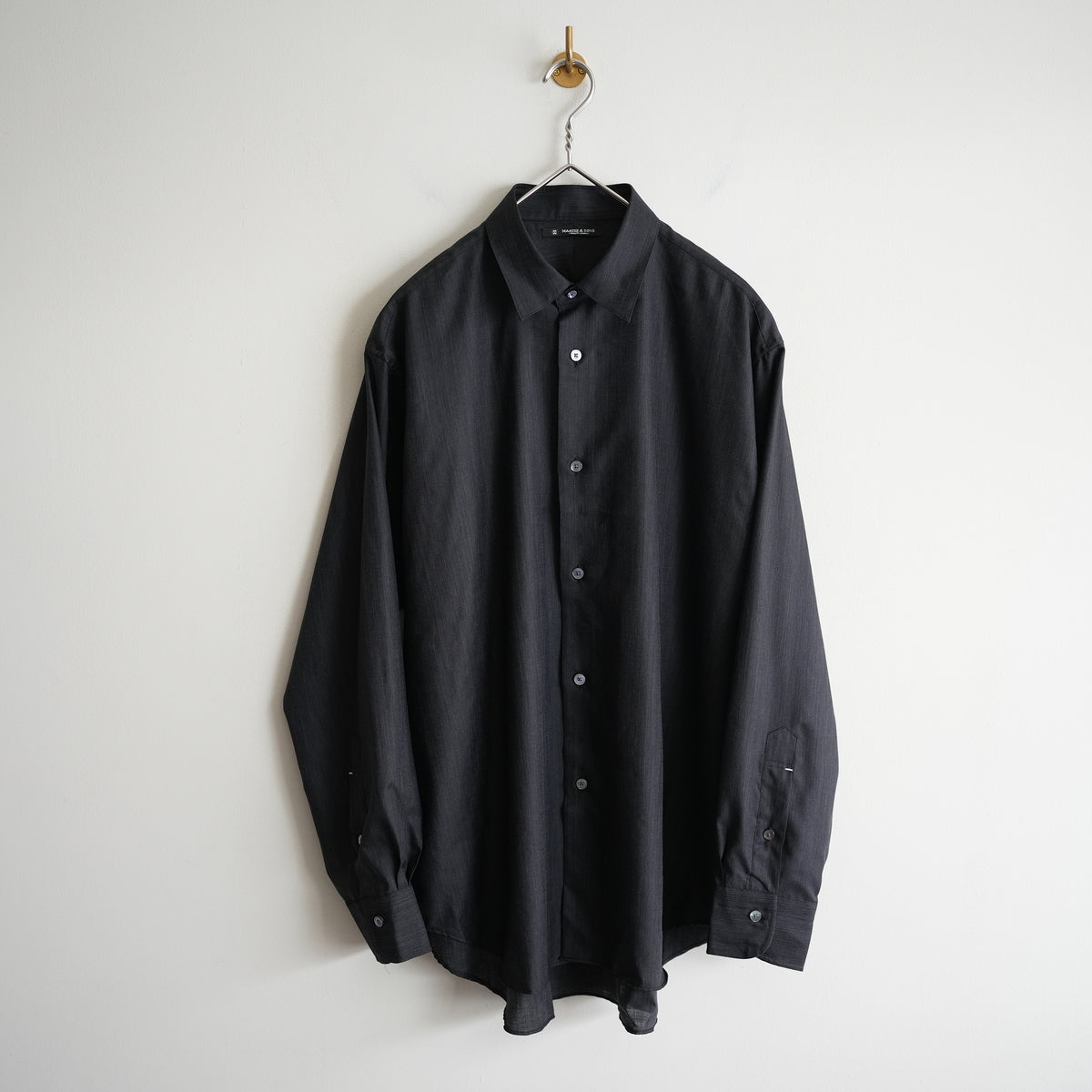 MAATEE&SONS 改H WOOL SHORT POINT SHIRT CHARCOAL