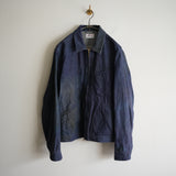 NICENESS PRINTED LINEN CANVAS SHORT JACKET "N.JETT" INDIGO