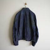 NICENESS PRINTED LINEN CANVAS SHORT JACKET "N.JETT" INDIGO