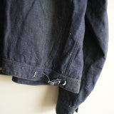 NICENESS PRINTED LINEN CANVAS SHORT JACKET "N.JETT" INDIGO