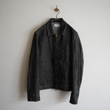 NICENESS PRINTED LINEN CANVAS SHORT JACKET "N.JETT" BLK