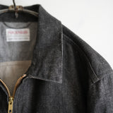 NICENESS PRINTED LINEN CANVAS SHORT JACKET "N.JETT" BLK