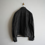NICENESS PRINTED LINEN CANVAS SHORT JACKET "N.JETT" BLK