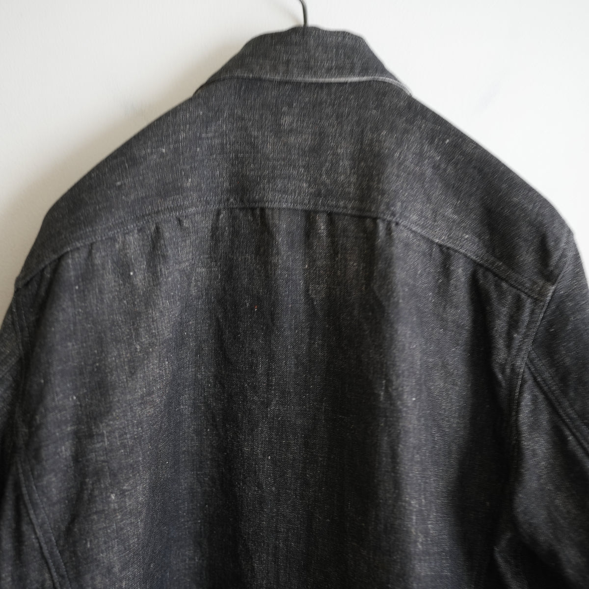 NICENESS PRINTED LINEN CANVAS SHORT JACKET "N.JETT" BLK